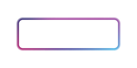 Illustration of neon electric style square frame. Gradient pink purple blue color. Isolated on transparent background. PNG