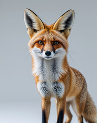 Fennec Fox Posing Isolated on White Background