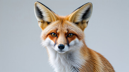 Fennec Fox Posing Isolated on White Background