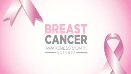 October awareness month, Brest cancer banner.  Health care and Template, flat vector illustration