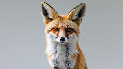 Fennec Fox Posing Isolated on White Background