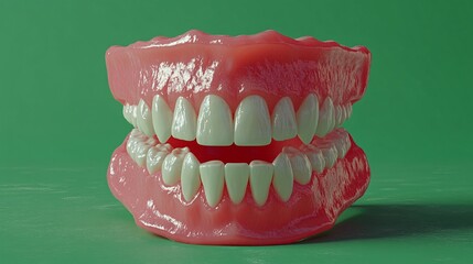 digital model of human teeth with gum displaying dental anatomy and oral health concept