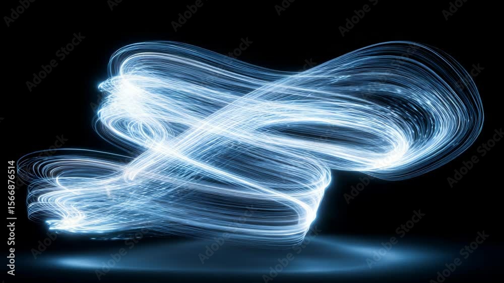 Poster dynamic light trails creating abstract visual patterns in hypnotic motion