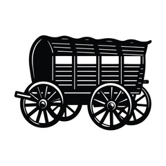 Fototapeta premium -hand-drawn-vintage-timber-wagon-with-detailed-woo.eps