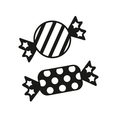 Black and white candies with star accents candy sweets