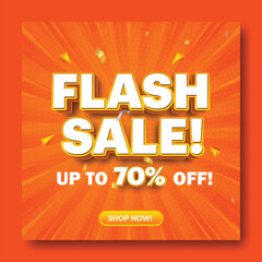 Flash Sale Social Media Post Design Tamplate. Editable File , Flash Sale Mega Sale 11.11 Sale Design.