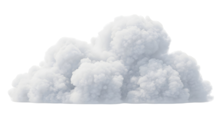 White cumulus cloud isolated on black background