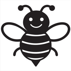 Minimal Bee Logo Design &ndash; Silhouette Style Vector Graphic for Eco Branding, Clean Insect Icon, Modern Honeybee Logo for Organic and Nature Brands