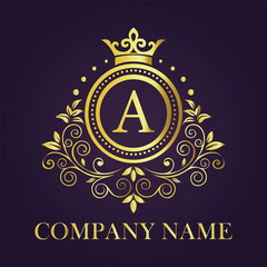 Letter  luxury gold logo concept