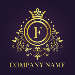 Fototapeta premium Letter luxury gold logo concept
