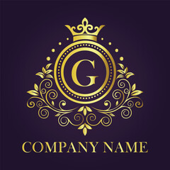 Letter  luxury gold logo concept