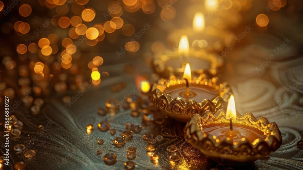 Poster A pair of candles placed on a table surface