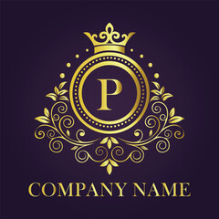 Letter  luxury gold logo concept