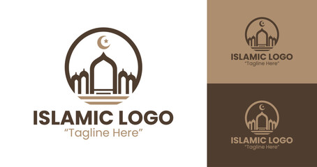 Luxury Islamic Logo Design with Brown Color for Modern Branding and Identity

