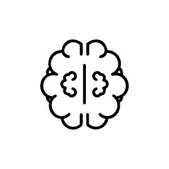 Brain outline on representing thought mental processes handdrawn