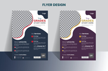 a beautifull professional minimalist unique a4 size flyer design for education agency