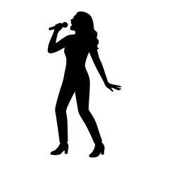 Silhouette of singer vector 