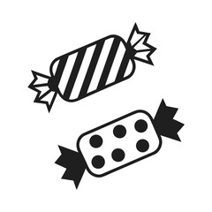 Two wrapped candies with different patterns candy sweet