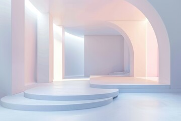 High Quality Picture of 3D Rendering Exhibition Background
