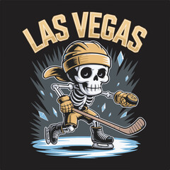 Skeleton hockey player in las vegas vector