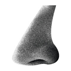 Human nose from side stipple effect , dotted pop art style. Vector illustration of vintage grunge punk crazy art templates