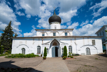 Facade of the Russian Orthodox Church of Michael and Gabriel Archangels, Pskov, Russia