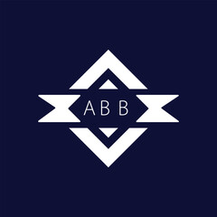 Modern Geometric Logo with ABB Text on Dark Blue Background
