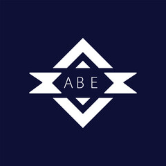 Modern Geometric Logo with ABE Text on Dark Blue Background
