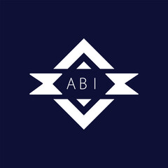 Modern Geometric Logo with ABI Text on Dark Blue Background