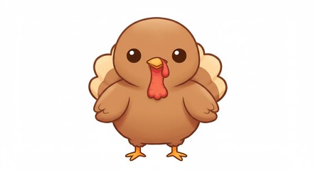 可愛い七面鳥 優しい光を浴びて微笑む. AI Generated