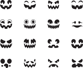 Spooky Pumpkin Carving Face Templates for Halloween