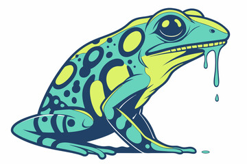 Stylized Poison Dart Frog With Dripping Mouth amphibian animal