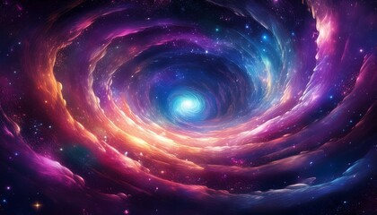 Obraz premium galactic spiral a mesmerizing dance of stars and cosmic clouds in a luminous galaxy