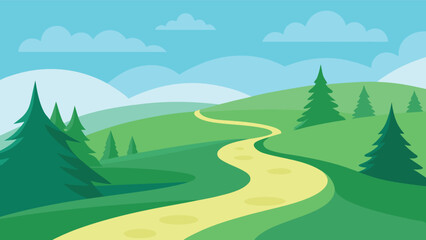 Stylized rolling hills landscape with a clean silhouette effect