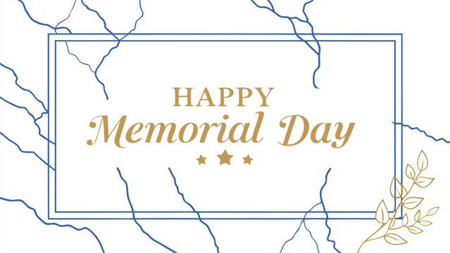 elegant floral frame, memorial day, blue and gold, calligraphic text, intricate border design, soft background"
 - Powered by Adobe