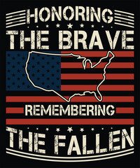 Honoring the Brave, Remembering the Fallen American Heroes T-shirt Design