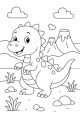 a cute dino colloring page for childerns