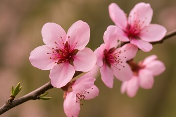 Fototapeta premium Riga, Latvia 05-09-2024 A delicate dance of pink blossoms in springtime