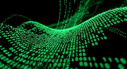 Abstract binary code wave pattern