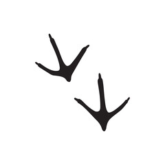 Obraz premium Ostrich footprints silhouette vector flat illustration design