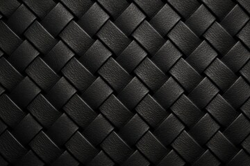 Riga, Latvia 05-09-2024 A close-up of a black leather texture, showcasing the intricate interlacing pattern that defines its unique character