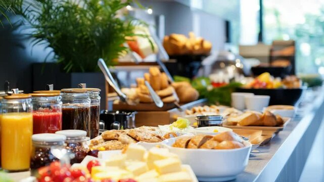 Breakfast buffet display