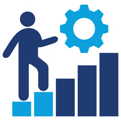 Struggle Flat Blue Icon