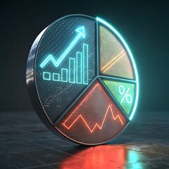 stock market graph on the monitor