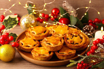 Homemade festive mincemeat pies