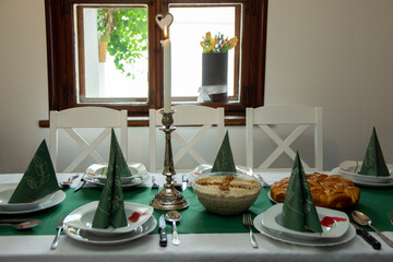 Table set for Serbian slava