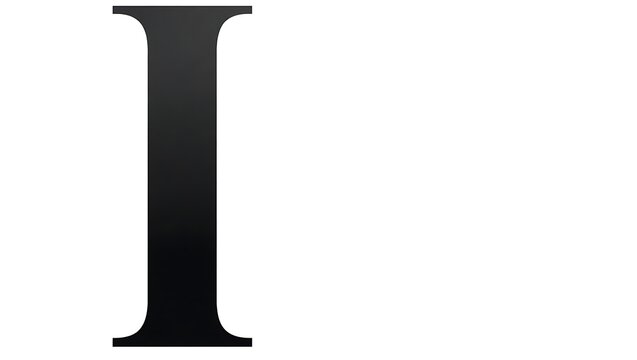 White background with black 'I' letter
