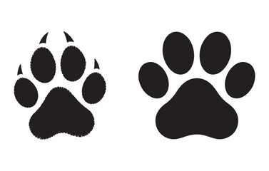 Black animal paw prints on white background black paw prints dog paw print