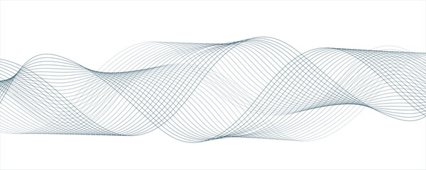 Abstract Flowing lines wave Halftone texture Curve shape on white background. 3D vector wave lines with gradients.geometric connection lines.Used for banner, brochure, science, website, corporate, 
