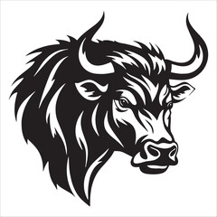 Fototapeta premium Aggressive Bull Head Illustration